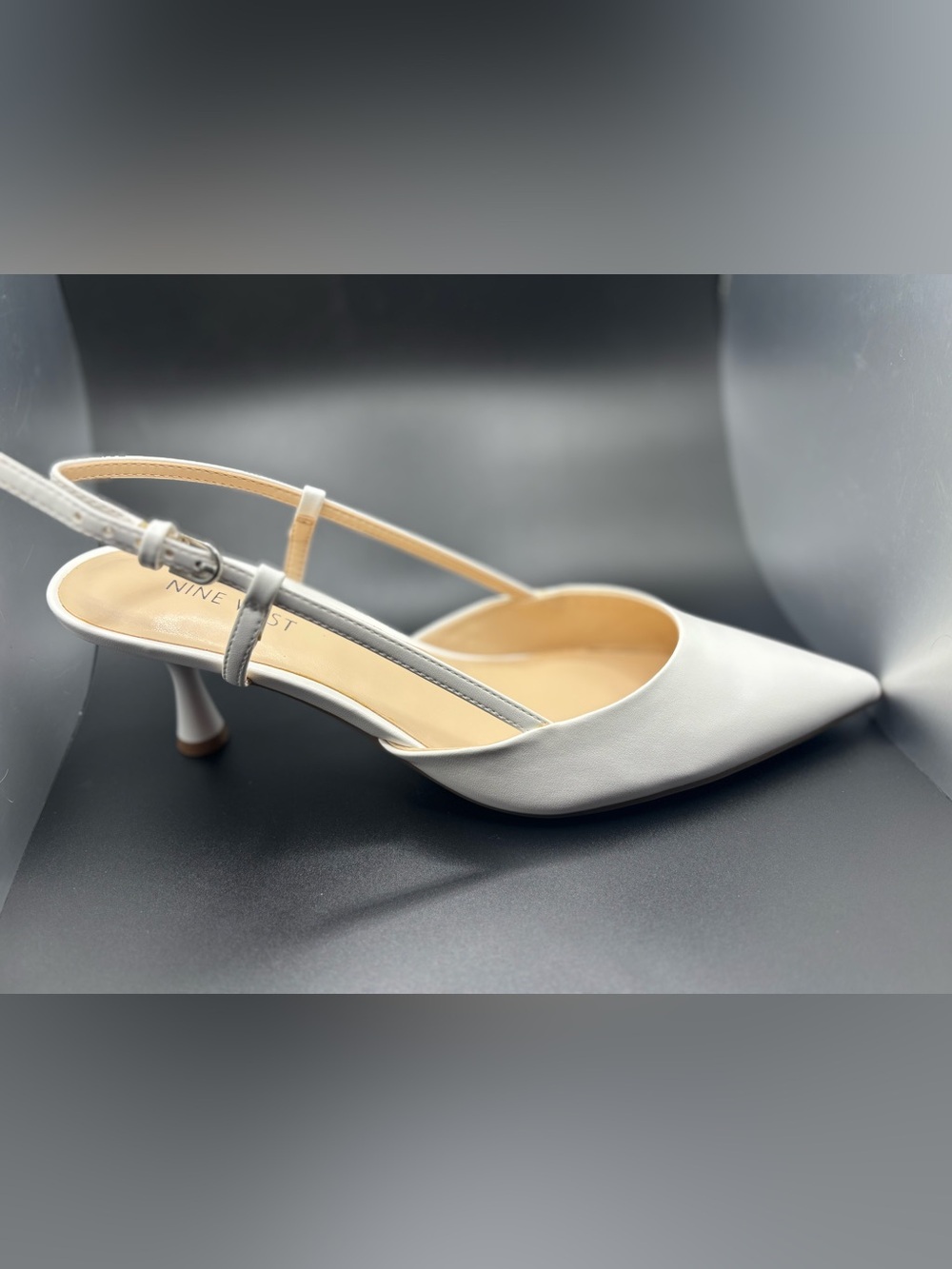 Nine West Rowen 3 Women’s Slingback Pump White Size 9.5M